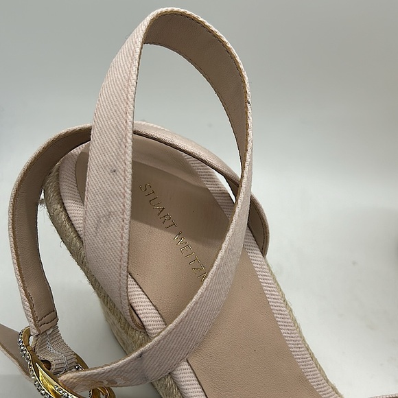 Stuart Weitzman Light Pink Ankle Strap Wedge Heel Sandals Shoes **Sz 39.5/US 9** - Picture 11 of 11